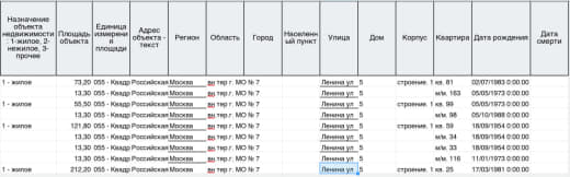 Пример реестра ЕГРН — страница 2